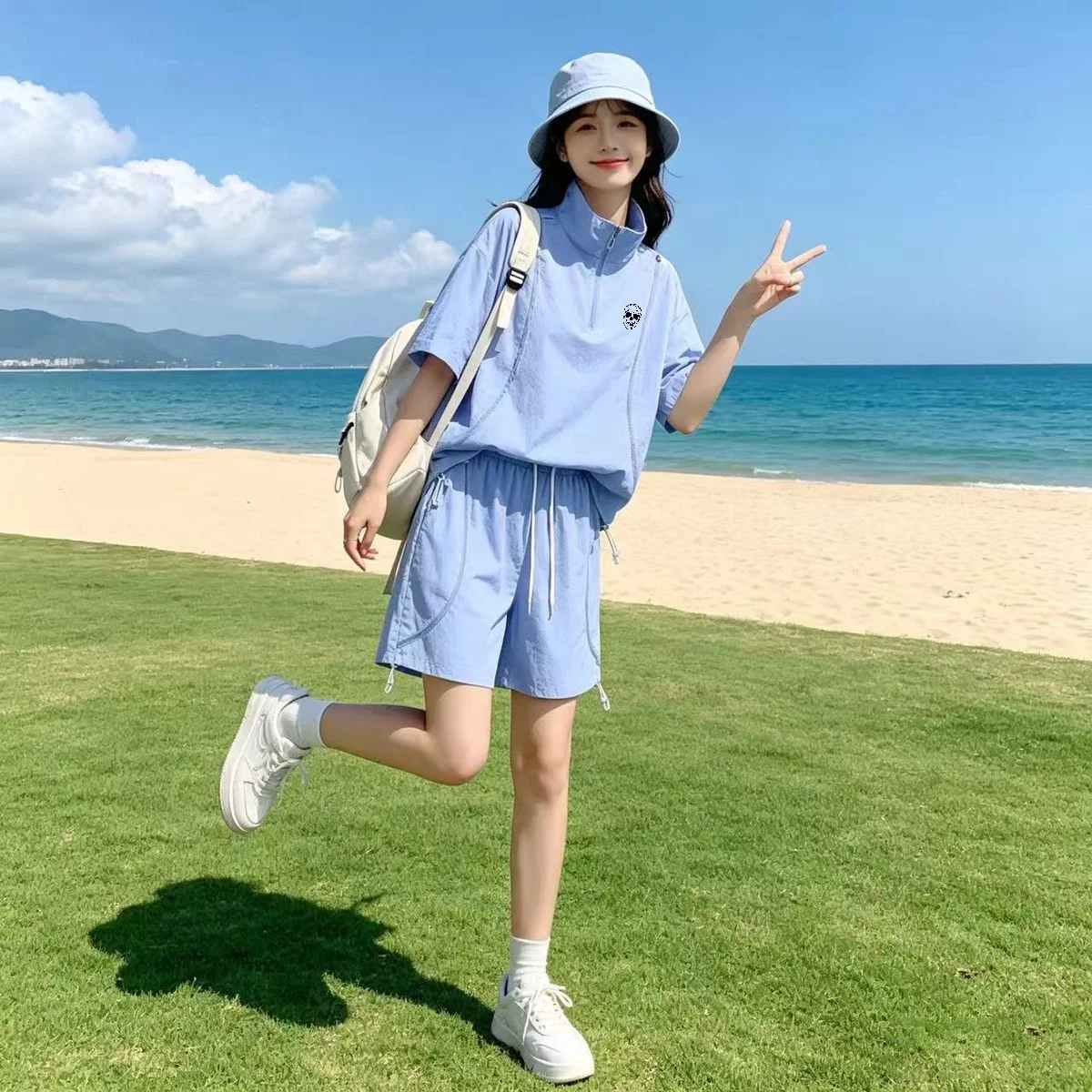 Golf Equipment Sales - ชุดกอล์ฟฤดูร้อนสำหรับผู้ชายและผู้หญิง ป้องกันแสงแดด เสื้อและกางเกงขาสั้นคู่รัก ผ้าไหมน้ำแข็ง เย็นสบาย สไตล์ลำลอง