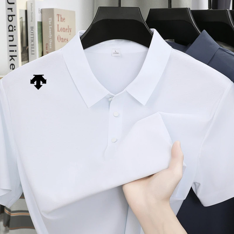 Golf Equipment Sales - เสื้อโปโลปักลายหรูหราสำหรับผู้ชาย เสื้อแขนสั้นใส่สบายระบายอากาศได้ดีสำหรับฤดูร้อน แฟชั่นเสื้อกอล์ฟสำหรับเล่นกีฬา เสื้อใส่ได้ทุกวัน