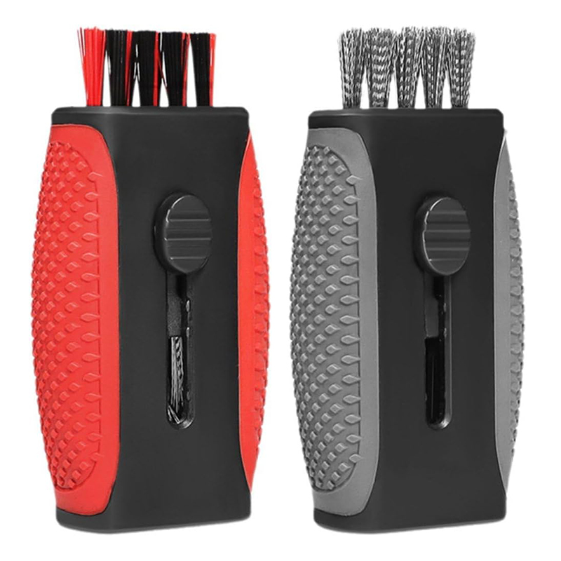 Golf Equipment Sales - แปรงทำความสะอาดไม้กอล์ฟแบบสองหัว ขนแปรงนุ่ม/แข็งสองแบบ เหมาะสำหรับไม้กอล์ฟ